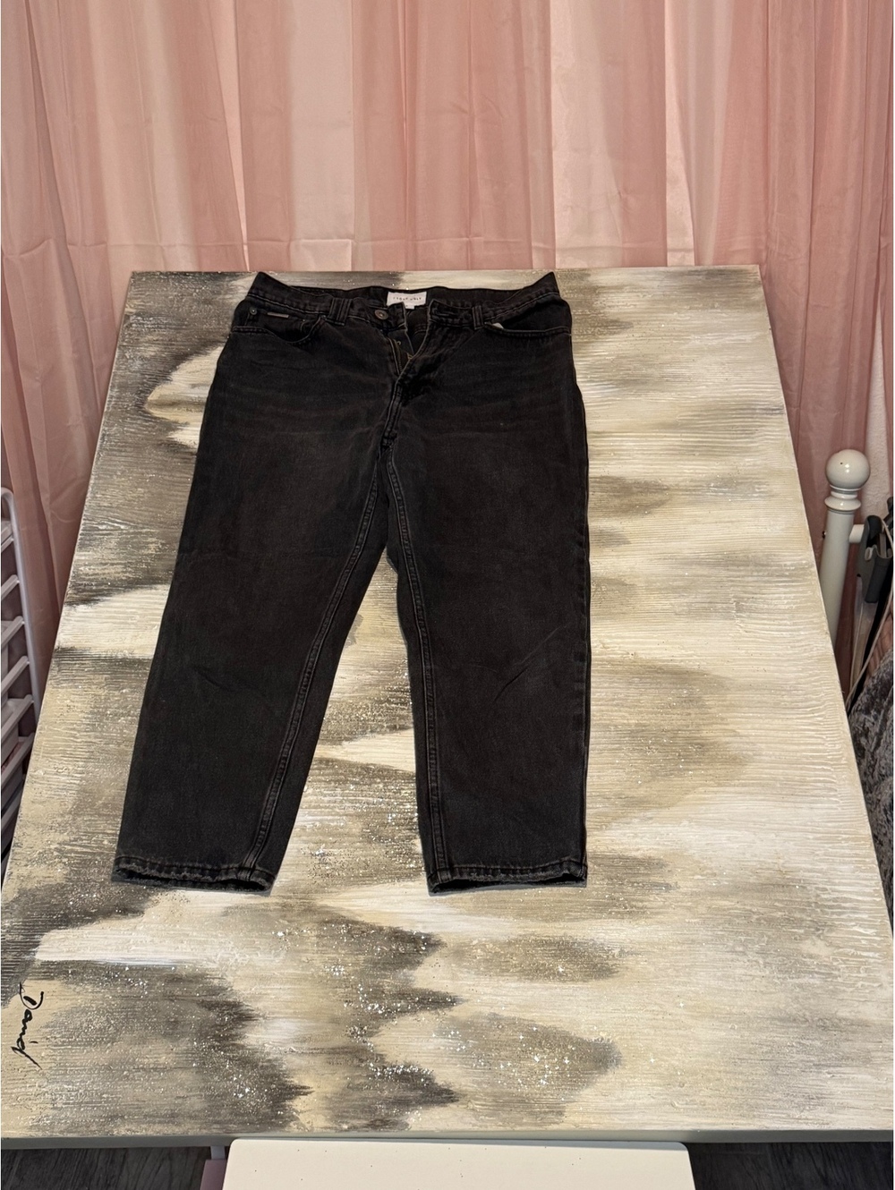 Women I Love Ugly Black Straight Leg Denim Pant